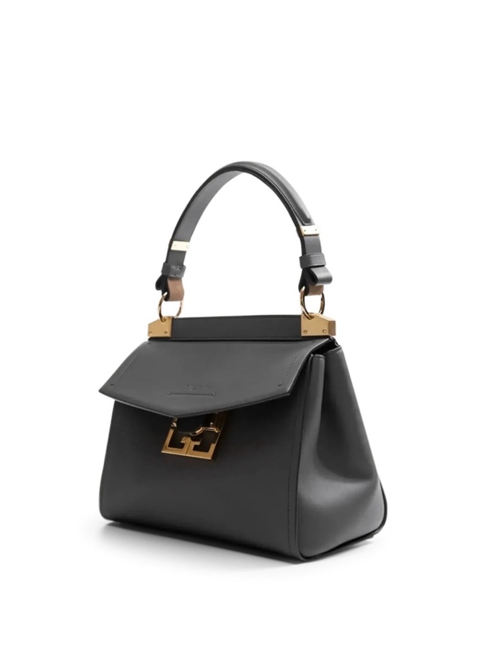 Givenchy Black Leather Top-Handle Bag with Gold Hardware